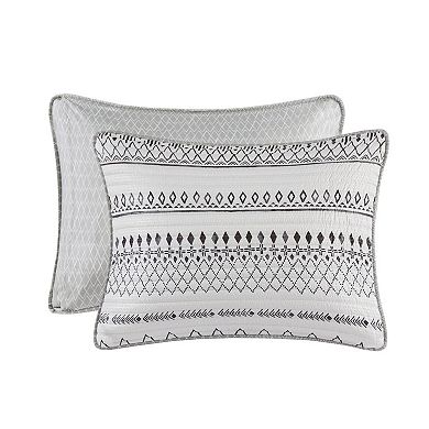 Madison Park Joshua 3-Piece Printed Microfiber Seersucker Coverlet Set with Shams