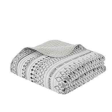 Madison Park Joshua 3-Piece Printed Microfiber Seersucker Coverlet Set with Shams