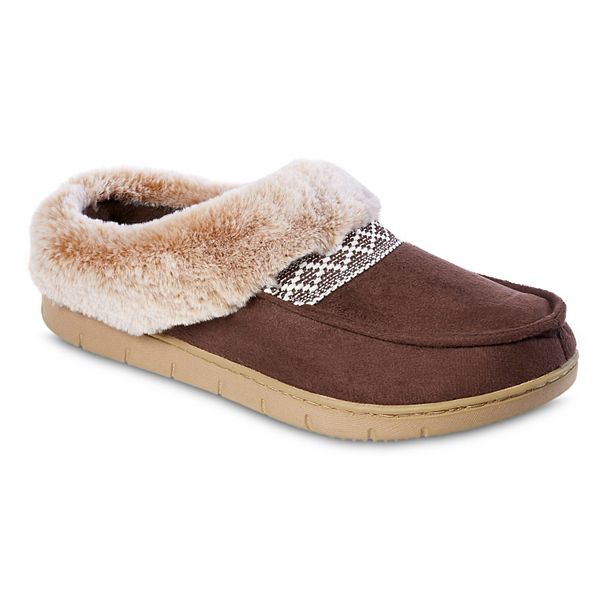 isotoner Faux-Fur Women's Memory Foam Comfort Hoodback Slippers