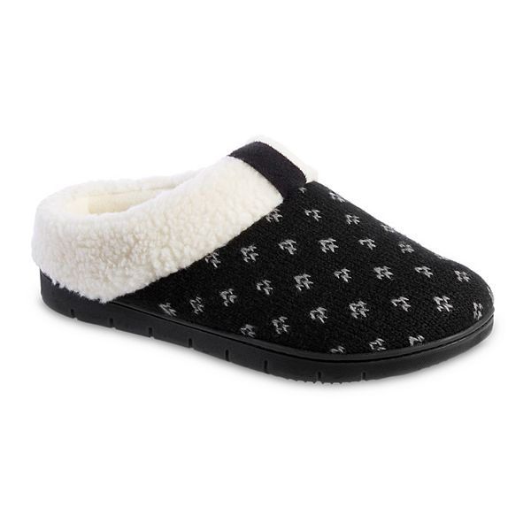 Isotoner Women's Microsuede Jessie Hoodback Slippers - Heathered Knit, Foam Insole, Indoor/Outdoor Sole | Cozy House Shoes With Heel Cushion