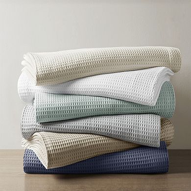Madison Park Waffle Weave Lightweight Breathable Cotton Blanket