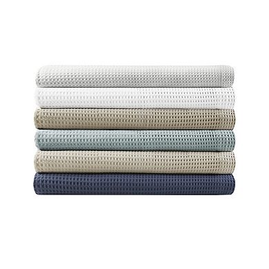 Madison Park Waffle Weave Lightweight Breathable Cotton Blanket