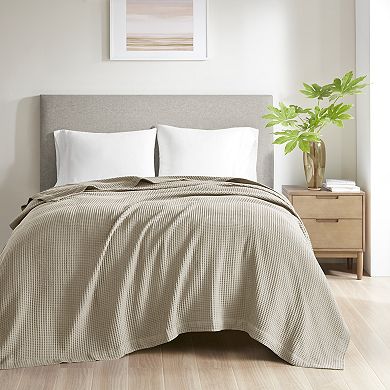 Madison Park Waffle Weave Lightweight Breathable Cotton Blanket