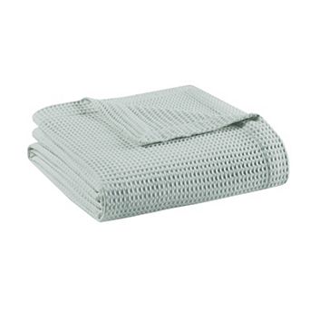 Madison Park Waffle Weave Lightweight Breathable Cotton Bed Blanket