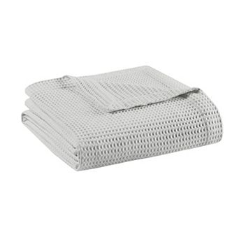 Madison Park Waffle Weave Lightweight Breathable Cotton Bed Blanket
