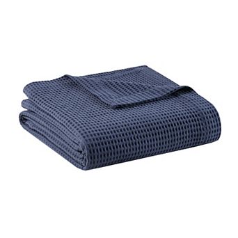 Madison Park Waffle Weave Lightweight Breathable Cotton Bed Blanket