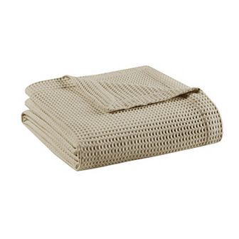 Madison Park Waffle Weave Lightweight Breathable Cotton Blanket