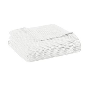 Madison Park Waffle Weave Lightweight Breathable Cotton Bed Blanket