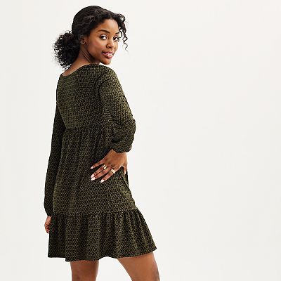 juniors long sleeve skater dress Juniors' Rewind Long-Sleeve Skater Dress Size: XS NWT 1000000611