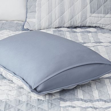 Madison Park Arden 3-Piece Jacquard Patchwork Quilt Set with Shams