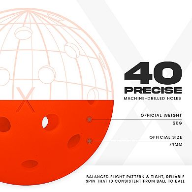 Franklin Sports X-40 Outdoor Pickleballs 100-pk. - USA Pickleball (USAPA) Official Pickleball Balls - Ember