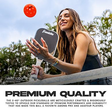 Franklin Sports X-40 Outdoor Pickleballs 100-pk. - USA Pickleball (USAPA) Official Pickleball Balls - Ember