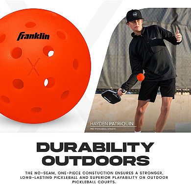 Franklin Sports X-40 Outdoor Pickleballs 100-pk. - USA Pickleball (USAPA) Official Pickleball Balls - Ember