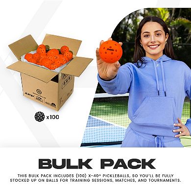 Franklin Sports X-40 Outdoor Pickleballs 100-pk. - USA Pickleball (USAPA) Official Pickleball Balls - Ember