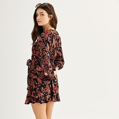Juniors' SO® Faux-Wrap Dress