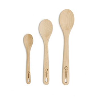 Chef Pomodoro Wooden Spoons For Cooking 3 pc Set, Solid Beechwood , 12-inch, 10.5-inch, 8-inch