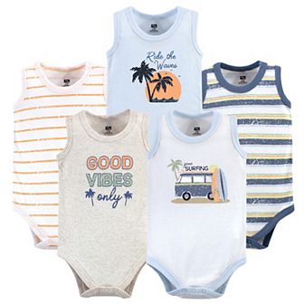 Infant Boy Cotton Sleeveless Bodysuits 5 pk