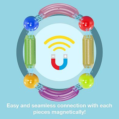 PICASSO-TILES 50 PC Magnetic Stick, Magnetic Building Construction Toy Set for Kids Age 3+