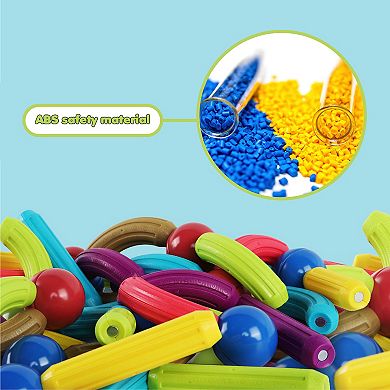 PICASSO-TILES 50 PC Magnetic Stick, Magnetic Building Construction Toy Set for Kids Age 3+