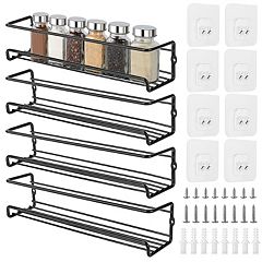 Talented Kitchen 4 Stainless Steel Spice Racks Wall Mount