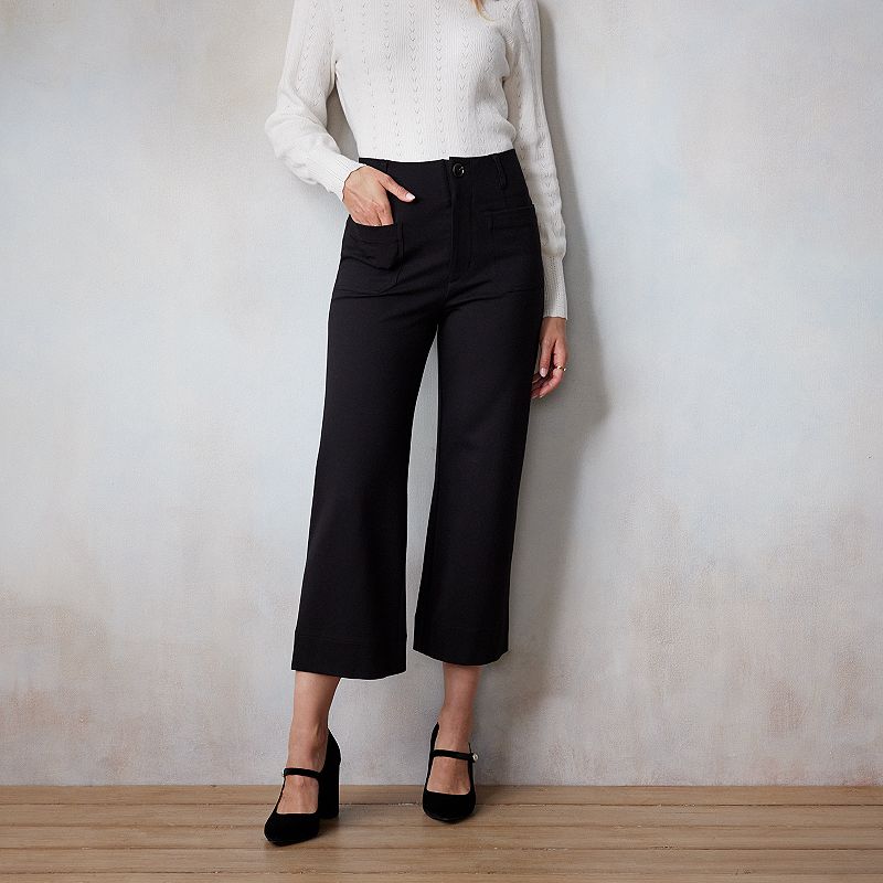 Women's LC Lauren Conrad Super High Rise Wildflower Wide Leg Crop Pants,