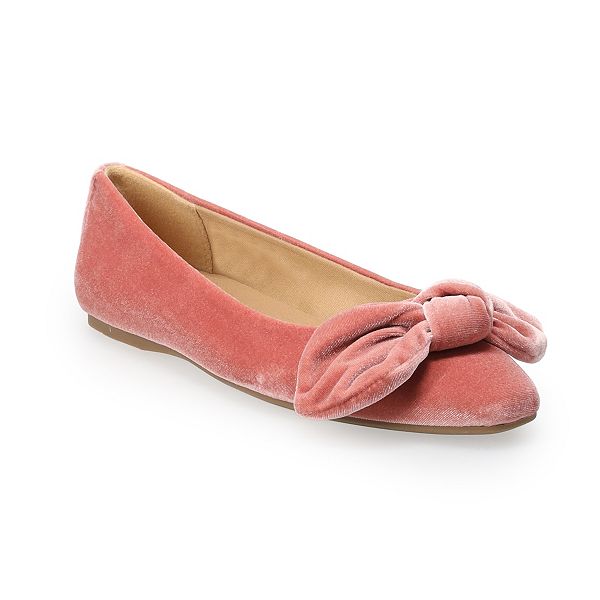 LC Lauren Conrad Nathalia Women's Velvet Bow Flats