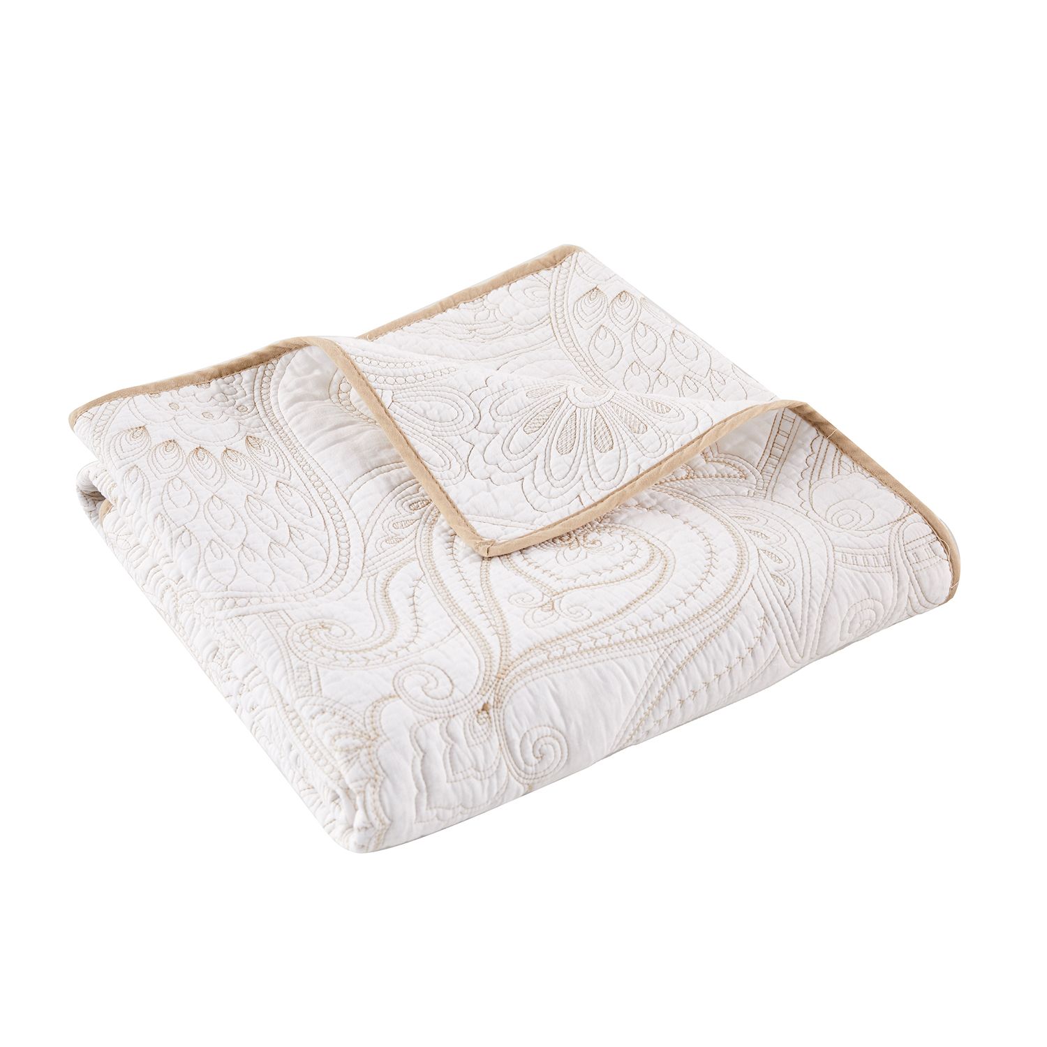 Levtex Home Martha Stripe Quilted Cotton Throw Blanket - Blue & White, 50x60 Inches