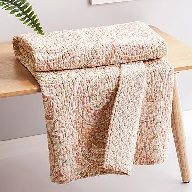 Levtex Home Spruce Coral Coral Quilted Throw