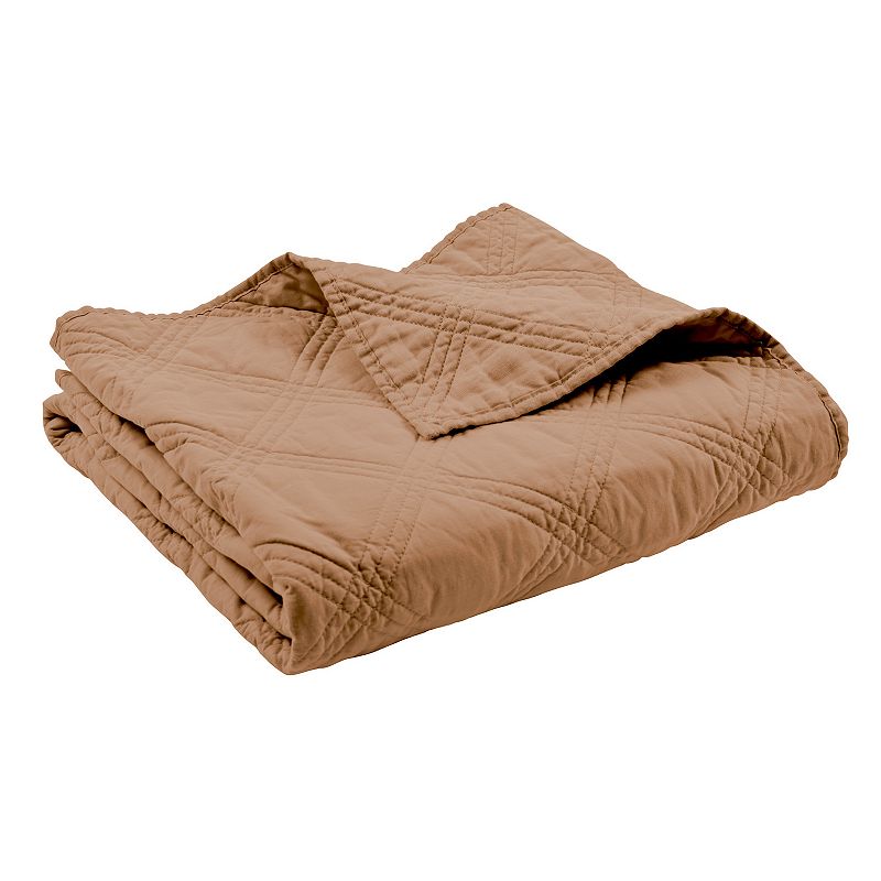 Levtex Home Washed Linen Sandstone Quilted Throw, Orange