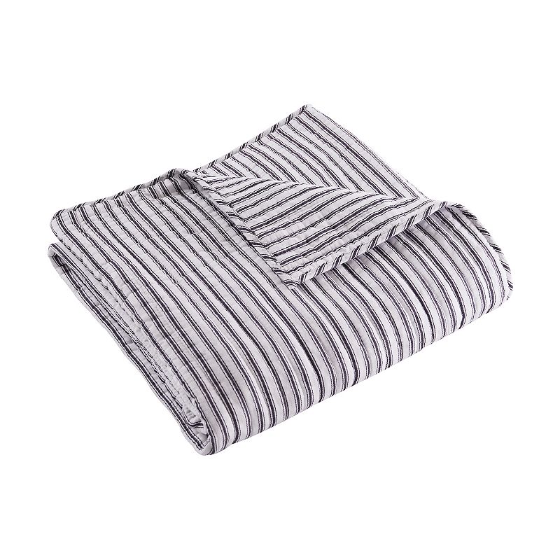 70220415 Levtex Home Tobago Stripe Charcoal Quilted Throw,  sku 70220415