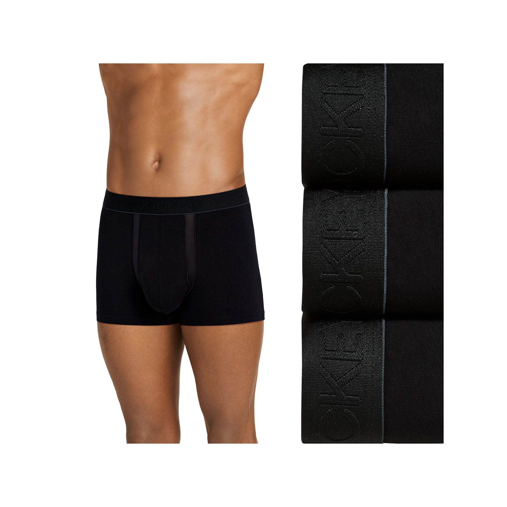 Mens Jockey® 3-Pack Chafe-Proof Pouch Stretch Trunk Briefs, Size: Small, 
