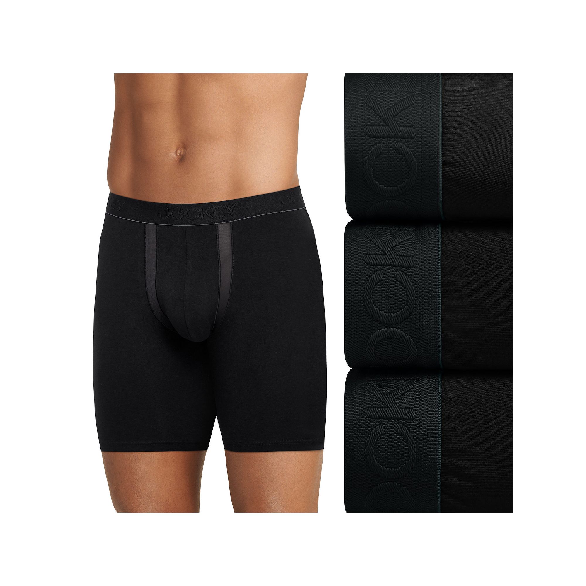 Mens Jockey® 3-Pack Chafe-Proof Pouch Stretch 8.5 Midway Boxer Briefs,