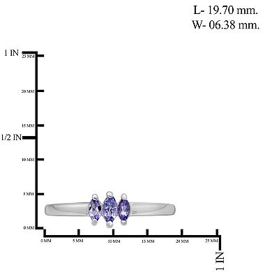 Jewelexcess Sterling Silver Tanzanite Ring