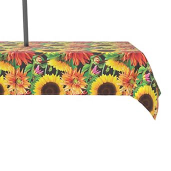 Water Repellent, Outdoor, 100% Polyester, 60x120", Sunflower Garden