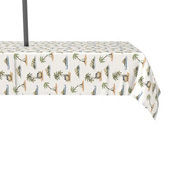 Water Repellent, Outdoor, 100% Polyester, 60x120", Retro Surf