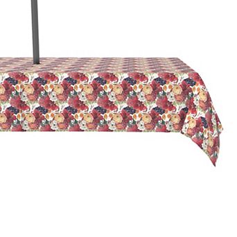 Water Repellent, Outdoor, 100% Polyester, 60x120", Watercolor Floral & Grapes