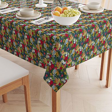 Square Tablecloth, 100% Polyester, 60x60", Happy Jewish New Year