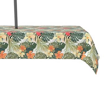 Water Repellent, Outdoor, 100% Polyester, 60x120", Hibiscus Garden