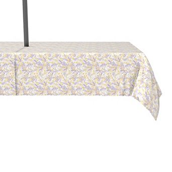 Water Repellent, Outdoor, 100% Polyester, 60x104", Violet Floral