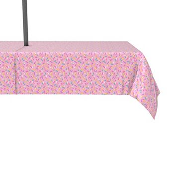 Water Repellent, Outdoor, 100% Polyester, 60x120", Rainbow Sprinkles Pink