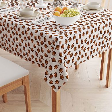 Square Tablecloth, 100% Polyester, 60x60", Allover Football Pattern