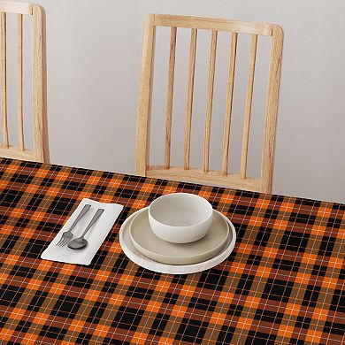 Rectangular Tablecloth, 100% Polyester, 60x84", Halloween Plaid