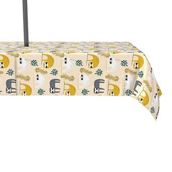 Water Repellent, Outdoor, 100% Polyester, 60x120", Sloths Hanging Around