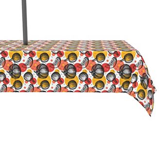 Water Repellent, Outdoor, 100% Polyester, 60x120", Pumpkins and Autumn Dots