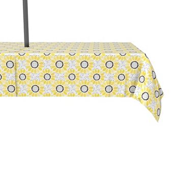 Water Repellent, Outdoor, 100% Polyester, 60x120", Abstract Sunflowers