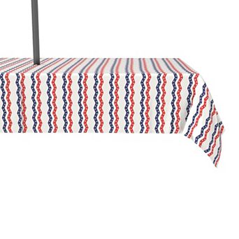 Water Repellent, Outdoor, 100% Polyester, 60x120", Patriotic Chevron