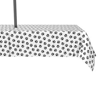 Water Repellent, Outdoor, 100% Polyester, 60x120", Paw Prints