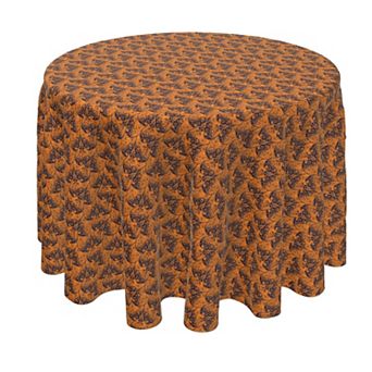 Round Tablecloth, 100% Polyester, 60" Round, Halloween Bat Lace