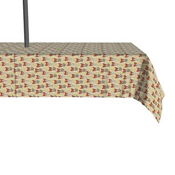 Water Repellent, Outdoor, 100% Polyester, 60x120", Pine Cones with Bows