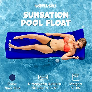 TRC Recreation Sunsation 1.75" Thick Foam Lounger Swimming Pool Float, Navy Blue
